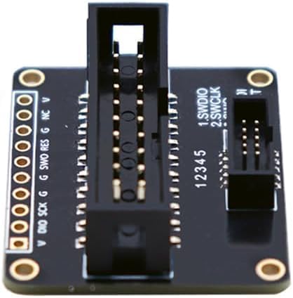 Treedix JTAG (2x10 2.54mm) から SWD (2x5 1.27mm) へのアダプタ ボード ブレークアウト ボード JTAG デバッグ ボード、IDC リボン コネクタ付き フラット リボン ケーブル メスからメス 長さ 200mm/7.87 インチ