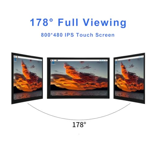 Treedix 7 Inch Touchscreen Monitor Compatible with Raspberry Pi Raspberry MIPI DSI 800 * 480 Resolution Portable LCD Display Compatible with Raspberry Pi 5/5B