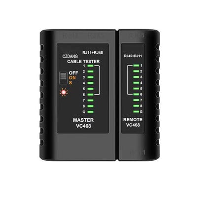 Treedix Network Cable Tester Ethernet Cable Tester Tool Continuity Tester with RJ45 RJ11 for CAT5 CAT6 Telephone Line Test (Black)