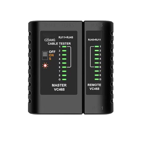 Treedix Network Cable Tester Ethernet Cable Tester Tool Continuity Tester with RJ45 RJ11 for CAT5 CAT6 Telephone Line Test (Black)