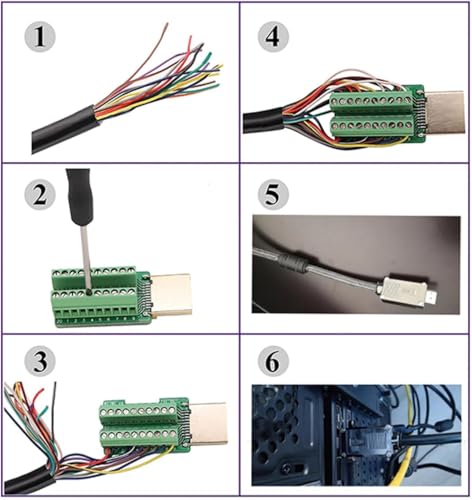 HDMI 3 in 1 HDMI Repair Kit Include HDMI Solderless Adapter, HDMI Male Adapter Connector, HDMI Cable Tester Board, HDMI Extension Cable Connector Port Terminal Solderfree Breakout Connector Board