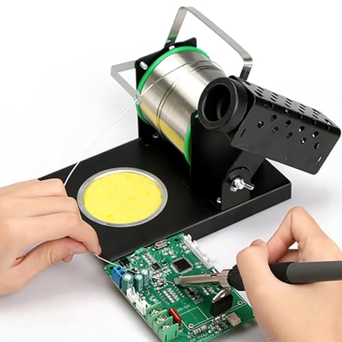 Soldering Iron Holder Stand Multifunctional All-metal Soldering Stand with Tip Cleaner, Metal Tin Wire Holder, Cleaning Sponge