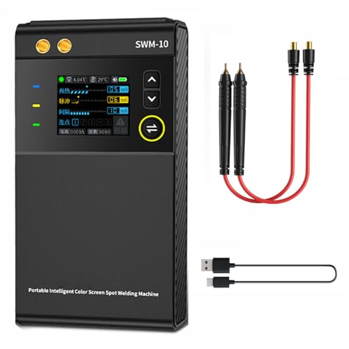 Battery Spot Welder, Handheld Welder Double Pulse 4 Combination Gears Adjustable, 5000mAh Spot Welding 0.1MM-0.25MM for Nickel, Iron, Steel, 0.3mm Aluminum Sheets