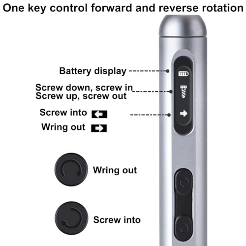Treedix 50-in-1 Mini-Elektroschraubendreher, kabellos, max. 3,5 Nm, kleines Präzisions-Schraubendreher-Set mit 48 Teilen in zwei Schraubendreher-Bit-Längen, Pinzette, Brechstange, kompatibel für die Reparatur von Elektronik, Telefon, PC