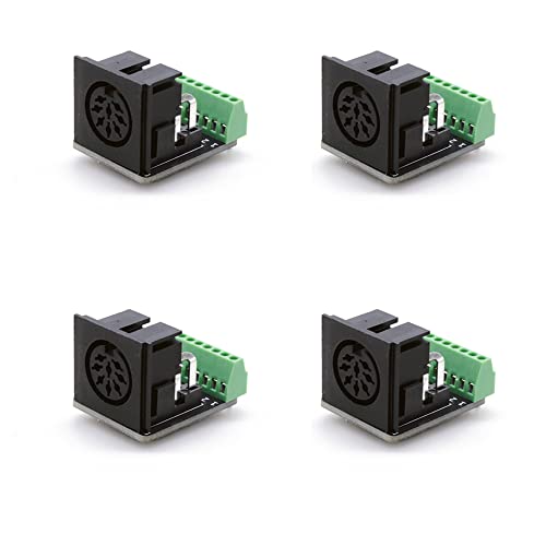 4PCS Din 8 Female Connector Breakout Board PCB Mounted Type Audio Video Jack Connectors