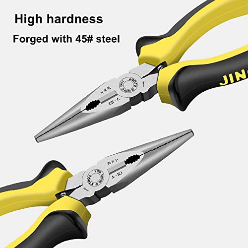 Treedix 6 inch Needle Nose Pliers Multi-function Needle-nose Pliers Professional Needle Nose Spring Loaded Pliers, Used for Cutting Clamping Pinching Jewelry Making