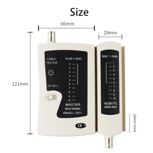RJ45 BNC Network Cable Tester Coax Continuity Tester Ethernet Cable Tester Tool Telephone Line Test Continuity Tester for Wiring Engineering Repairs