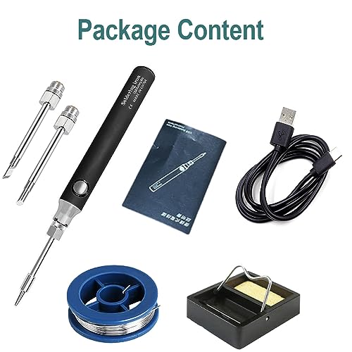 Treedix 8W Cordless Soldering Iron Pen USB Rechargeble Soldering Tool Household Hand-held Soldering Pen Fast Ceramic Heating Adjustable Temperature Soldering Tool Soldering Pen for Electronics,DIY
