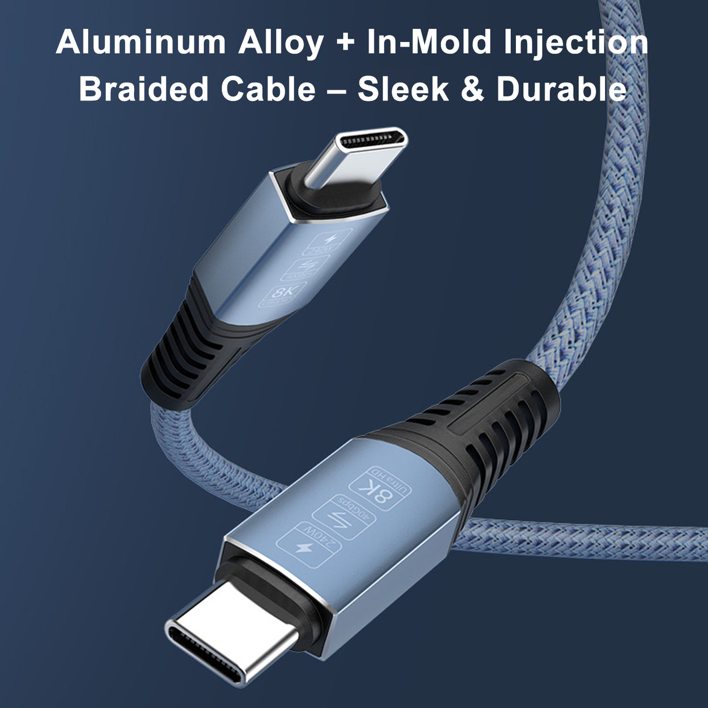 Treedix USB-C-auf-USB-C-Kabel, PD240W Typ-C-Datenkabel, USB-C-3.2-Schnellladekabel unterstützt 40 Gbit/s Datenübertragung, 8K@60Hz Videoübertragung für Thunderbolt 3/4, Laptop, Mobiltelefon, Tablet (1,8 m/5,9 ft)