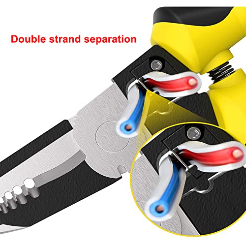 Treedix 7-in-1 Wire Stripper Tool,Multi-Function Hand Tool Wire Stripping Tool Cable Cutters, C-RV Needle Nose Pliers for Electric Cable Stripping Cutting and Crimping