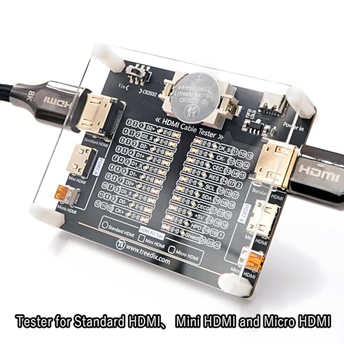 Kabeltesterplatine für HDMI-Kabeltester, Prüfer, 20 LED-Statusanzeige zum Prüfen auf Störungen, Kurzschlüsse, Unterbrechungen und Querverbindungen für Typ HDMI A, Typ HDMI C und Typ HDMI D