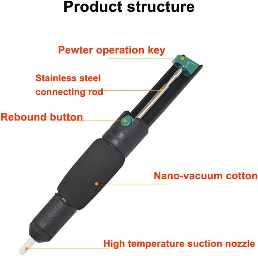 Treedix Desoldering Sucker and 3Pcs Solder Braid Wick (2.0mm/2.5mm/3.0mm Width, 1.5m Length) Rosin Core Solder Lead-Free Solder Flux Wire for Electrical Soldering, Circuit boards, DIY, Welding Work