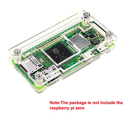 Treedix Acrylic Case with Heat Sink Cable Pin Header +HDMI Adapter Compatible with Raspberry pi Zero 2w