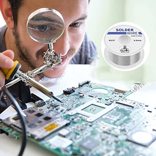 Treedix High Purity Tin Lead Rosin Core Solder Wire for Electrical Soldering, Content 2% Solder flux (0.8mm, 50g)