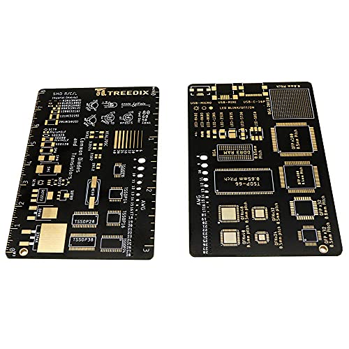 Treedix 2PCS 多機能 PCB 定規 3インチ 測定ツール カラー 波長、ショットキー ダイオード、ツェナー ダイオード 抵抗器 コンデンサー チップ IC SMD ダイオード トランジスタ 電子技術者用 プリント回路基板