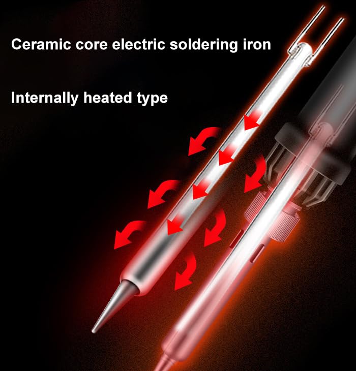 Soldering Iron Kit, 60W Soldering Gun, LCD Digital Adjustable Temperature 180-500℃, Soldering Tool for Metal, Electric, DIY, Jewelry Welding, Computer