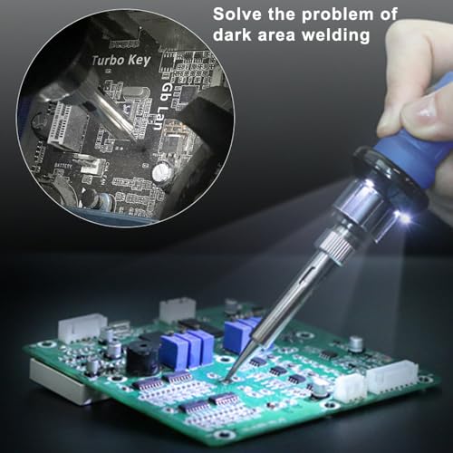 Treedix 60W 13 in 1 Soldering Iron Kit with with 3 LED Light Portable Soldering Gun Welding Tool 5 pcs Solder Tips for Metal,Jewelry,Electric Repair
