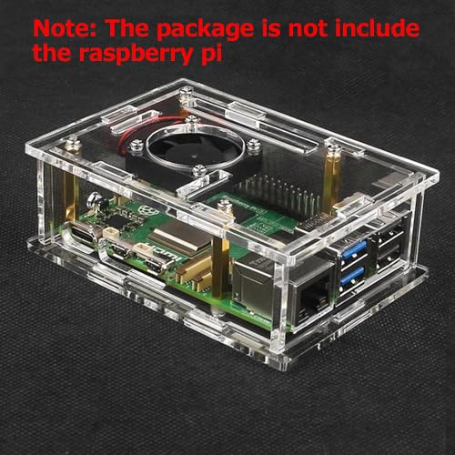 Treedix Acrylic Case for Raspberry Pi 5 with Cooling Fan Copper-Aluminum Heat Sink