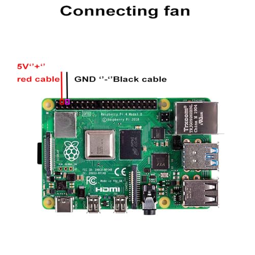 Treedix Acrylic Shell Transparent Black Case + Cooling Fan + Heat Sink Compatible with Raspberry Pi 4