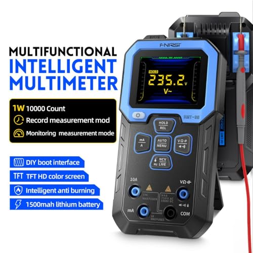 2.4inch TFT Digital Multimeter, 10000 Counts TRMS Non-Contact Voltage Tester, Fast Measures with Voltage,Diode, Resistance, Temperature, Current, Duty-Cycle, Capacitance, Frequency, NCV, LIVE