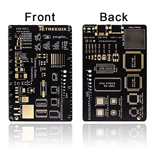 Treedix 2PCS 多機能 PCB 定規 3インチ 測定ツール カラー 波長、ショットキー ダイオード、ツェナー ダイオード 抵抗器 コンデンサー チップ IC SMD ダイオード トランジスタ 電子技術者用 プリント回路基板