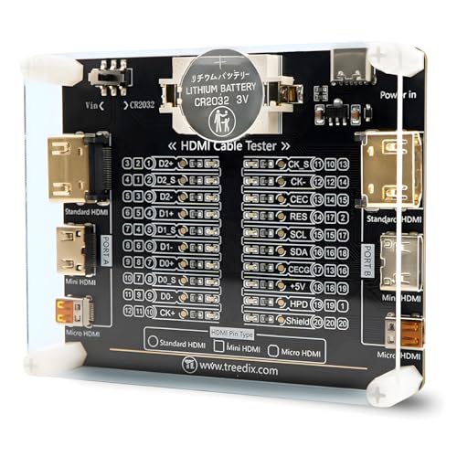 Cable Tester Board for HDMI Cable Tester Checker 20 LED Light Status Indictor to Check Disorder Short Open and Cross Connection for HDMI A Type, HDMI C Type, HDMI D Type
