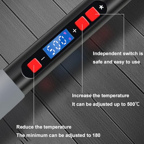 Soldering Iron Kit LCD Digital Display 60W 180 to 500°C Adjustable Temperature Solder Iron°F /°C- Temperature Control Soldering Tool for Soldering DIY