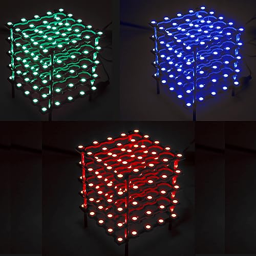 Treedix WS2812B 5050 RGB LED Light Board Led Cube Light DIY Kit Squared LED Digital Individually Addressable 5X5X5 for Children and Teenagers Learning Compatible with Arduino and Raspberry Pi