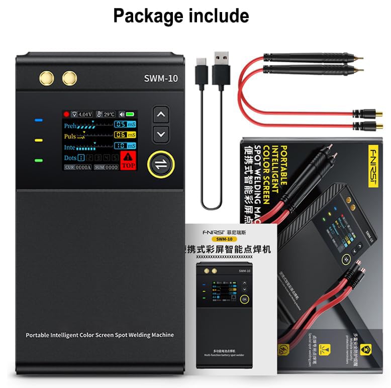 Battery Spot Welder, Handheld Welder Double Pulse 4 Combination Gears Adjustable, 5000mAh Spot Welding 0.1MM-0.25MM for Nickel, Iron, Steel, 0.3mm Aluminum Sheets
