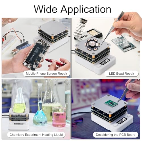 65W 20V Soldering Hot Plate, LED Microcomputer Electric Preheat Soldering Station Welder Hot Plate,Heating Area 56×56mm, Preheat for Soldering Electronic Components Electronic Repair Lab