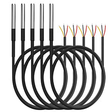 5pcs 5m DS18B20 Digital Thermistor Probe Temperature Sensor Waterproof Temperature Probe Stainless Steel Resistance Thermal Cable -55°C to +125°C Compatible with Arduino and Raspberry pi
