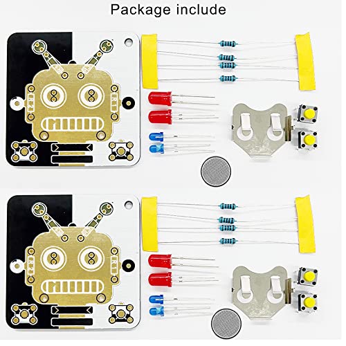 Treedix 2 Sets of Solder Practice Projects DIY Electronics Kits Circuit Boards Trainning Board With Battery For Beginners, Students and DIYers