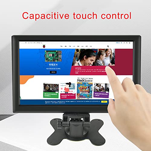 Treedix 10.1 Inch Screen Monitor 1024x600 Small Portable HDMI Monitor w/Stand, IPS Screen Display 1024x600px USB Capacitive Compatible with Raspberry Pi 4B