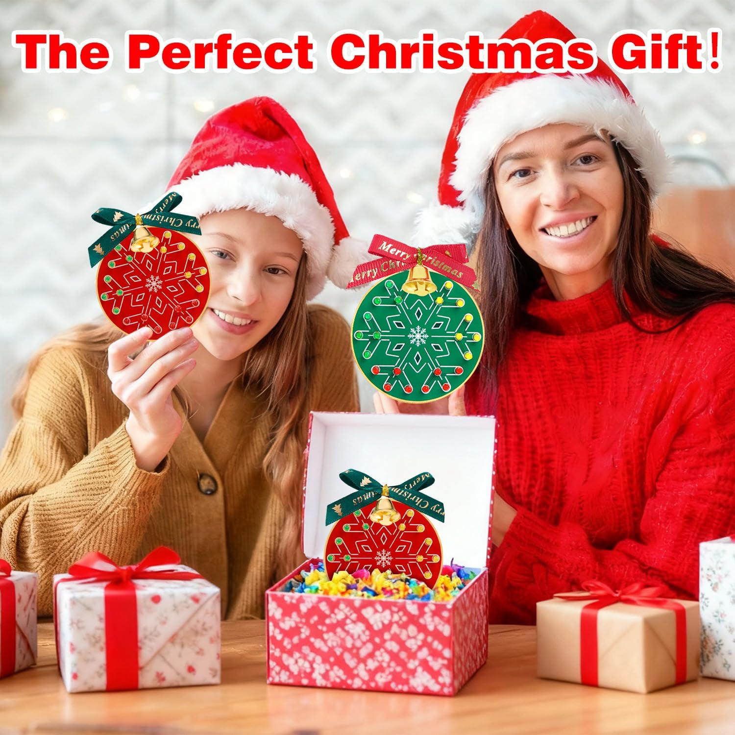 Treedix 2pcs Learn to Solder Kit Christmas Soldering Kit for Beginners: DIY Flashing LED Tree & Snowflake Decoration Soldering Kit，Fun Electronic Project Kit for School and Home Teaching Learning