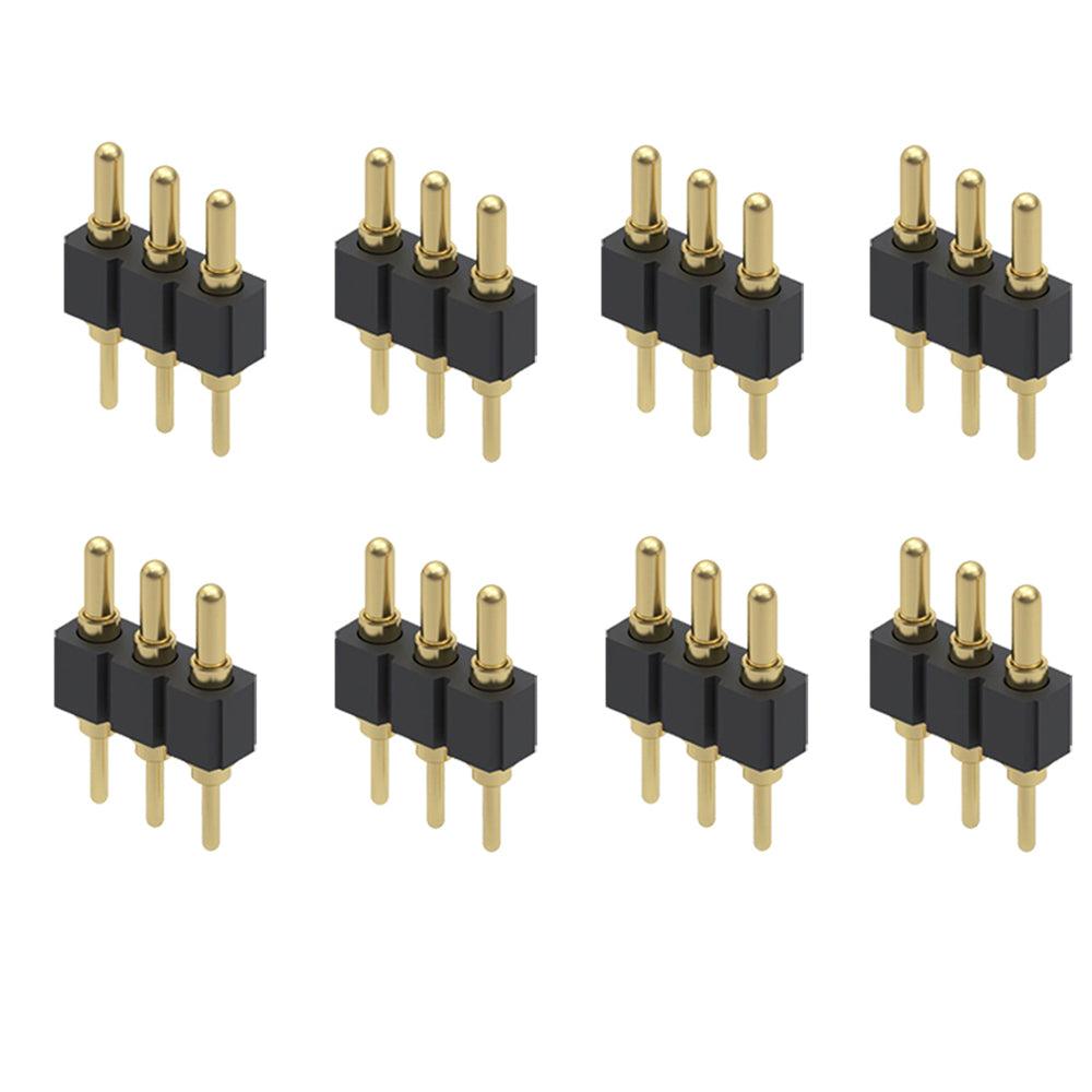 Treedix 10 Stück vergoldete gefederte Pogo-Pins mit Fingerhut, 7,5 mm langer Stift, männlicher Feder-Pogopin-Header, Zielanschluss, Durchgangshalterung für PCB