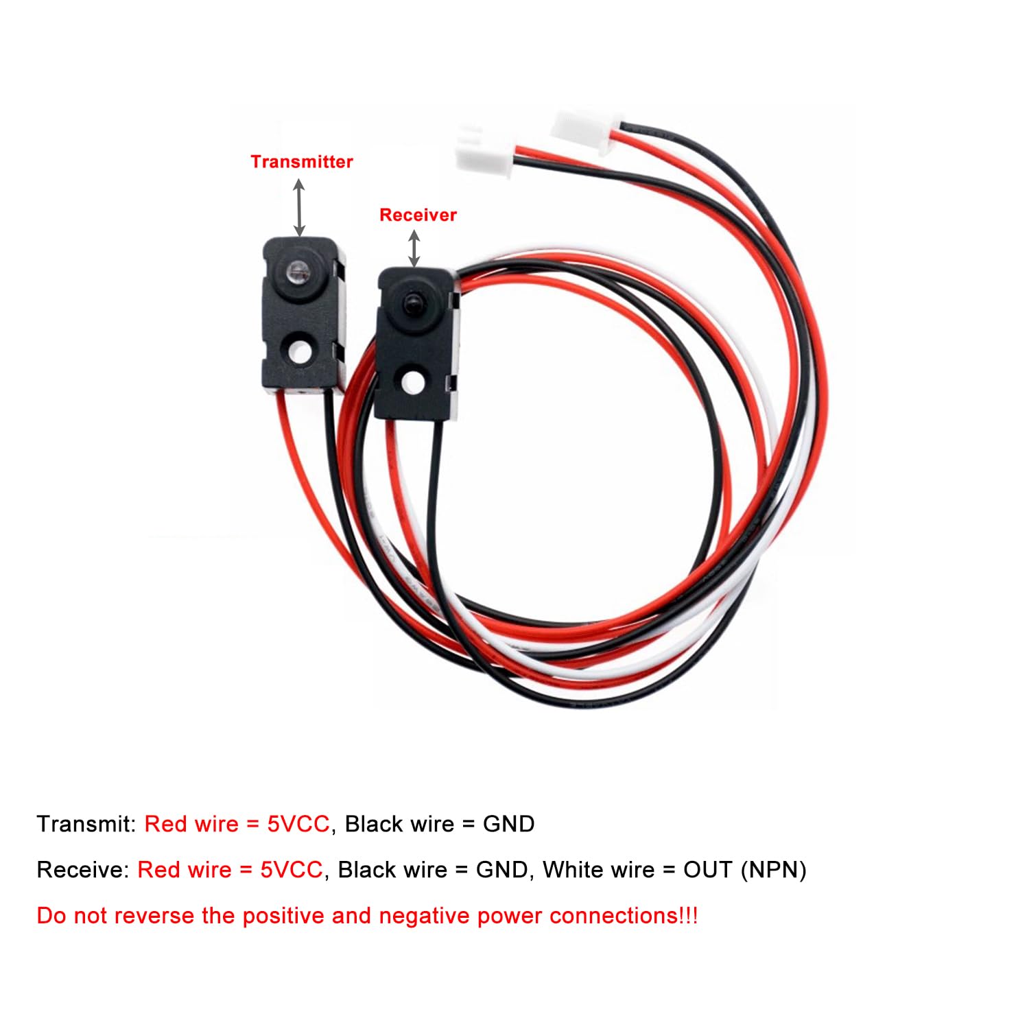 IR Break Beam Sensor 3MM LEDs Counting Module Split Through-Beam Photoelectric Switch (50cm Projection Distance)
