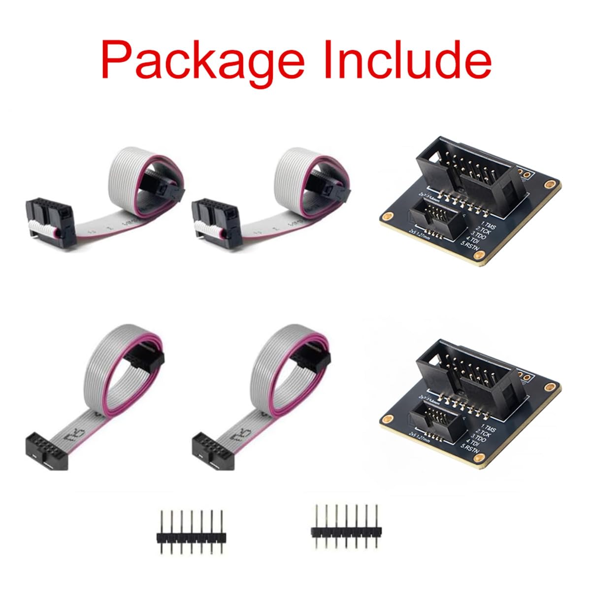 Treedix JTAG Breakout Board Adapter Board 2x7 pin 2.54mm JTAG to 2x5 0.05" SWD Adapter with IDC Ribbon Connector Flat Ribbon Cable Female to Female Length 200mm/7.87in