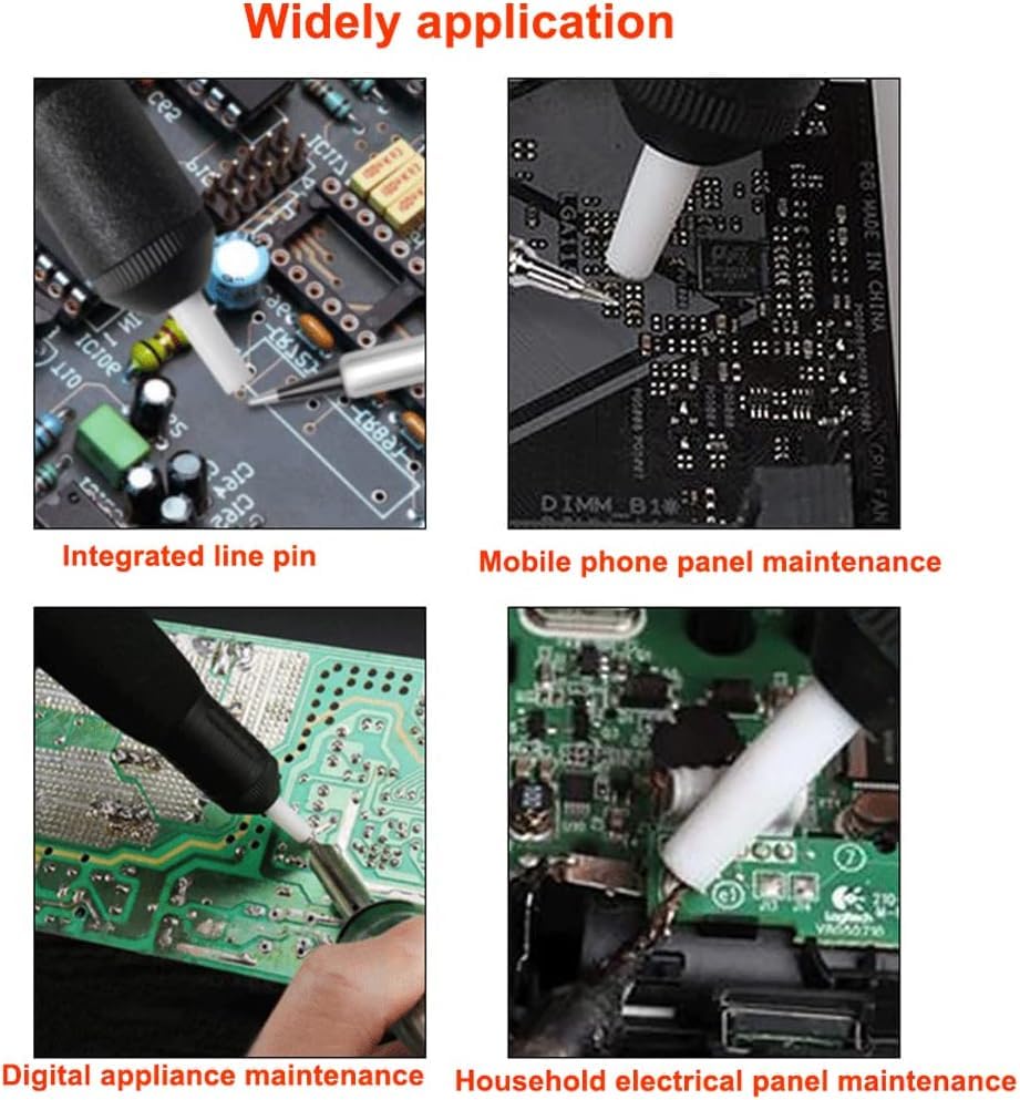 Treedix Desoldering Sucker and 3Pcs Solder Braid Wick (2.0mm/2.5mm/3.0mm Width, 1.5m Length) Rosin Core Solder Lead-Free Solder Flux Wire for Electrical Soldering, Circuit boards, DIY, Welding Work