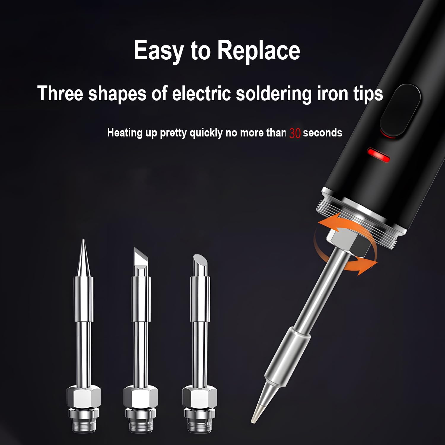 Treedix Cordless Soldering Iron Kit, USB Rechargeable Solder Iron with Three Iron Tips, Fast Heating, Temperature Adjustable, Safe Battery Powered Solder Iron Kit for Beginners and Professionals