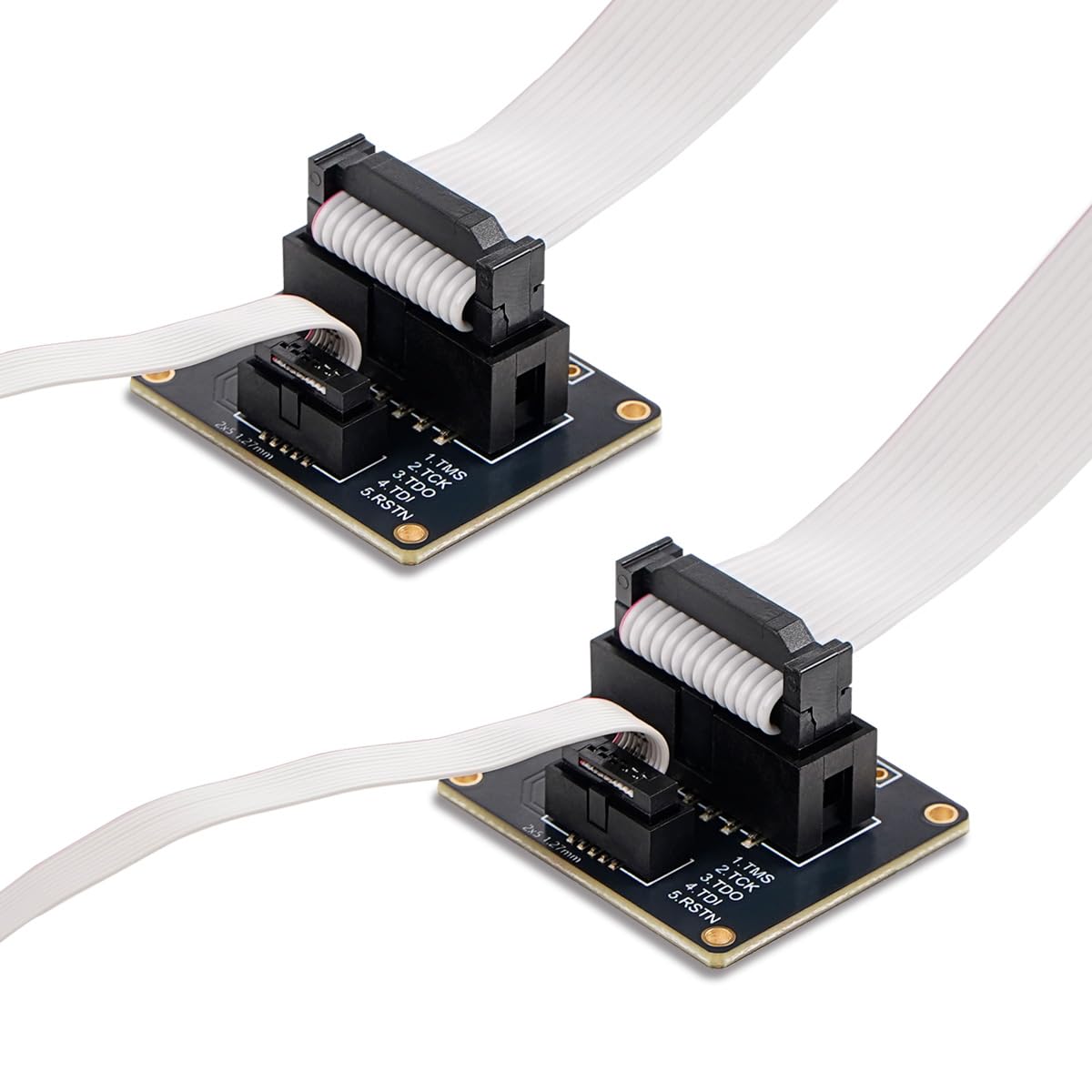 Treedix JTAG Breakout Board Adapter Board 2x7 pin 2.54mm JTAG to 2x5 0.05" SWD Adapter with IDC Ribbon Connector Flat Ribbon Cable Female to Female Length 200mm/7.87in