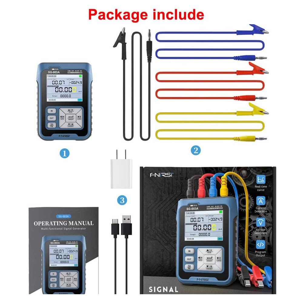 Treedix Strom-Spannungs-Signalgenerator, Spannungs-Strom-Kalibrator, 4-20mA Signalgenerator, 0-10V Strom-Spannungs-Simulator, mehrere Signaltypen, voreingestellte Werte für Panel-Debugging und Gerätetests