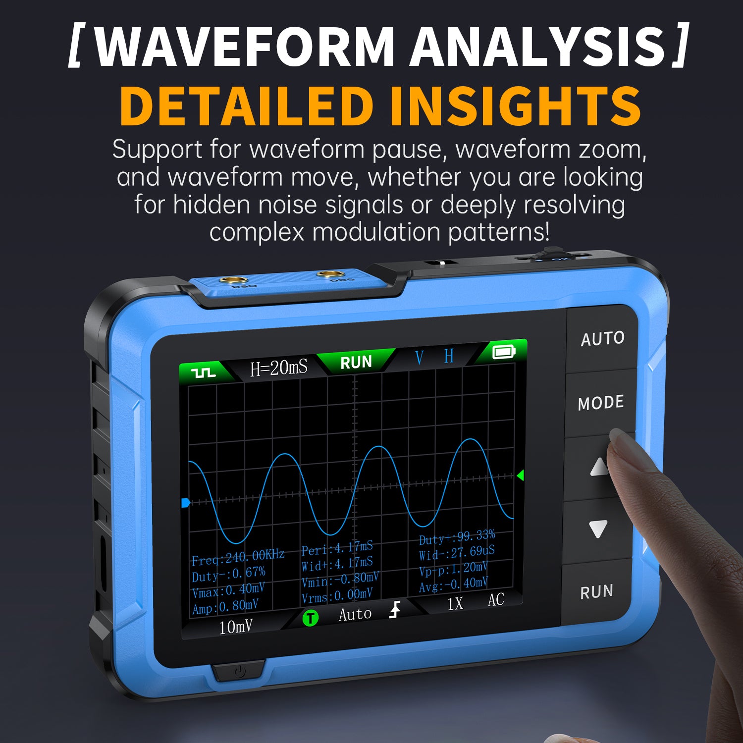 Treedix DSO510 2-in-1 Smart Oscilloscope, 2.8inch Oscilloscope&DDS Signal Generator,10M Bandwidth 48MS/s High Sampling Rate, Portable Digital Oscilloscope with 13 Adjustable Waveforms, 3 Trigger Modes