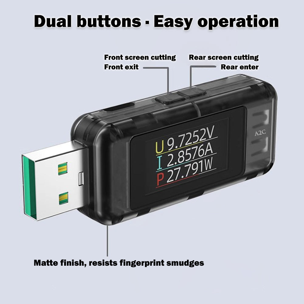 Treedix Voltage and Current Meter with 2MHz High-speed Ripple Detection, 5P Digital Multimeter Small Current Charging Auxiliary Function, Test Voltage, Current, Power, Temperature