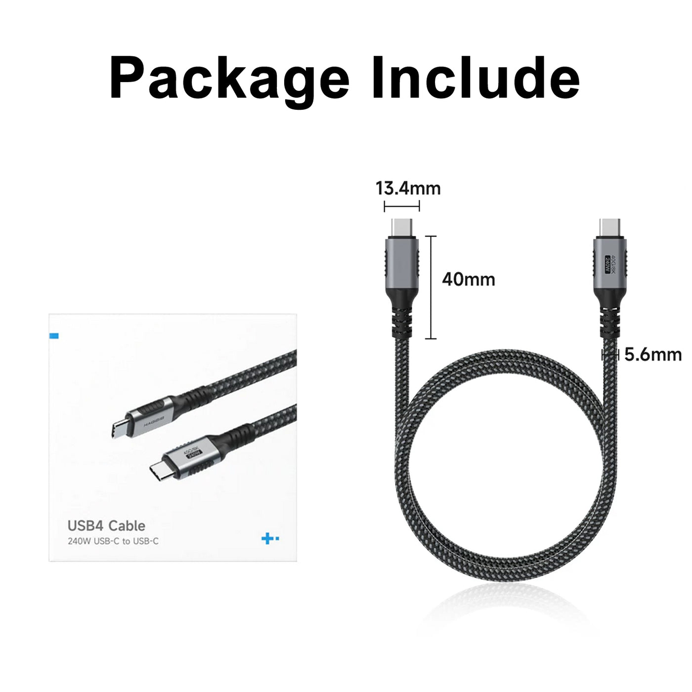 Treedix USB C Cable 1.2m, 40Gbps 8K@60Hz 240W USB4 Charging Cable, PD3.1 Fast Charge 48V/5A, High Density Braided USB C to USB C Cord Compatible with MacBook, Laptop, Tablet, Phone, Gaming Console