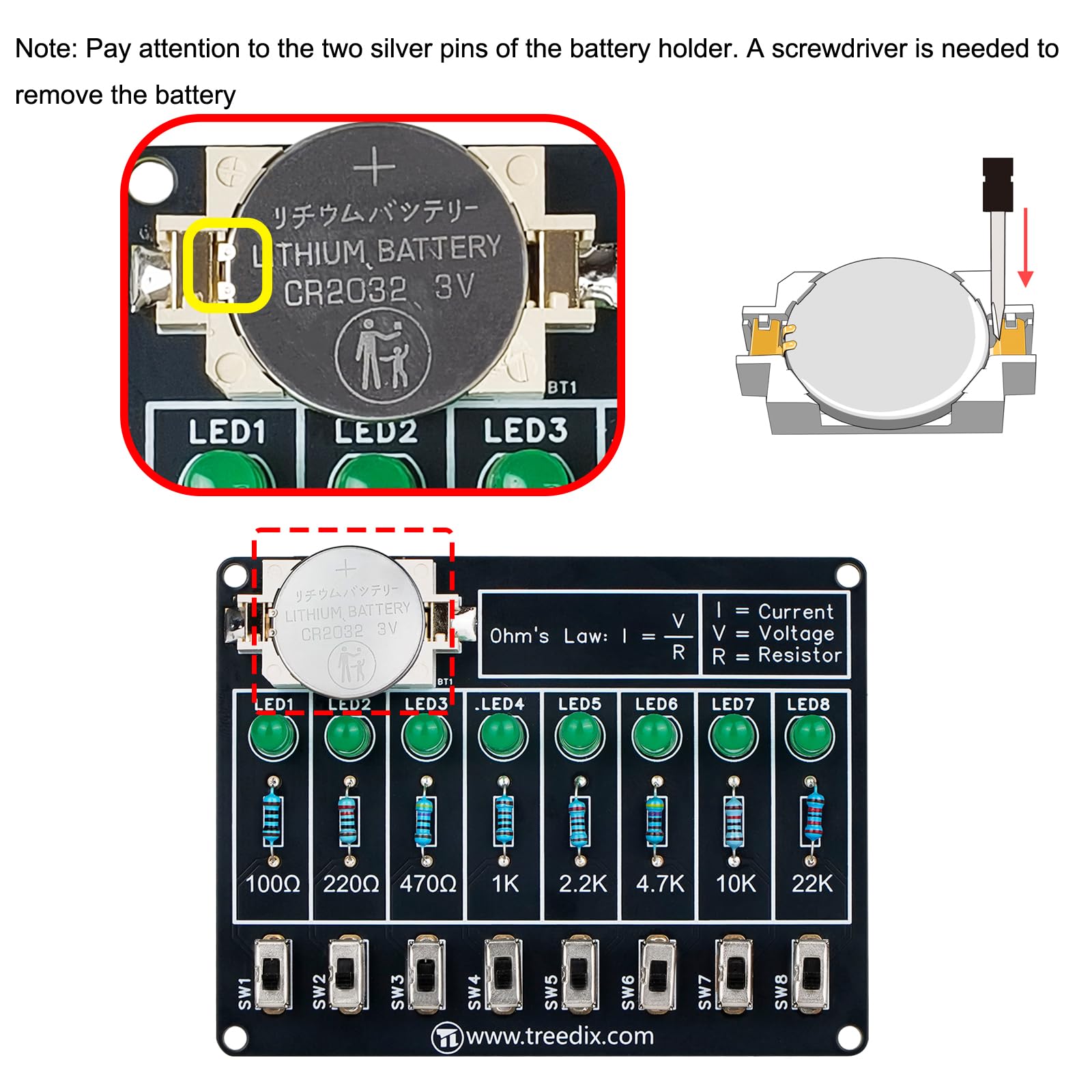 Treedix Soldering Practice Kit, DIY Electronic Project Learning Circuit Solder Board, Resistor Learning Board, Soldering Kit Projects for Learning Current and Resistance Relationship