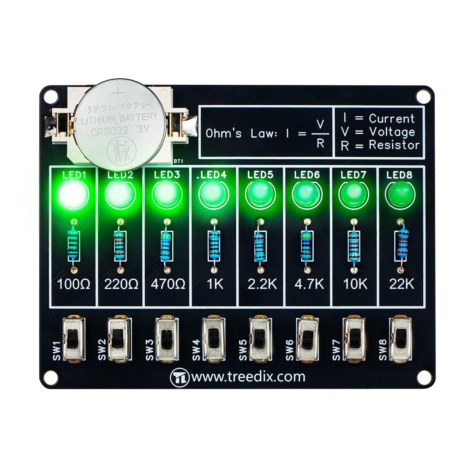 Treedix Soldering Practice Kit, DIY Electronic Project Learning Circuit Solder Board, Resistor Learning Board, Soldering Kit Projects for Learning Current and Resistance Relationship