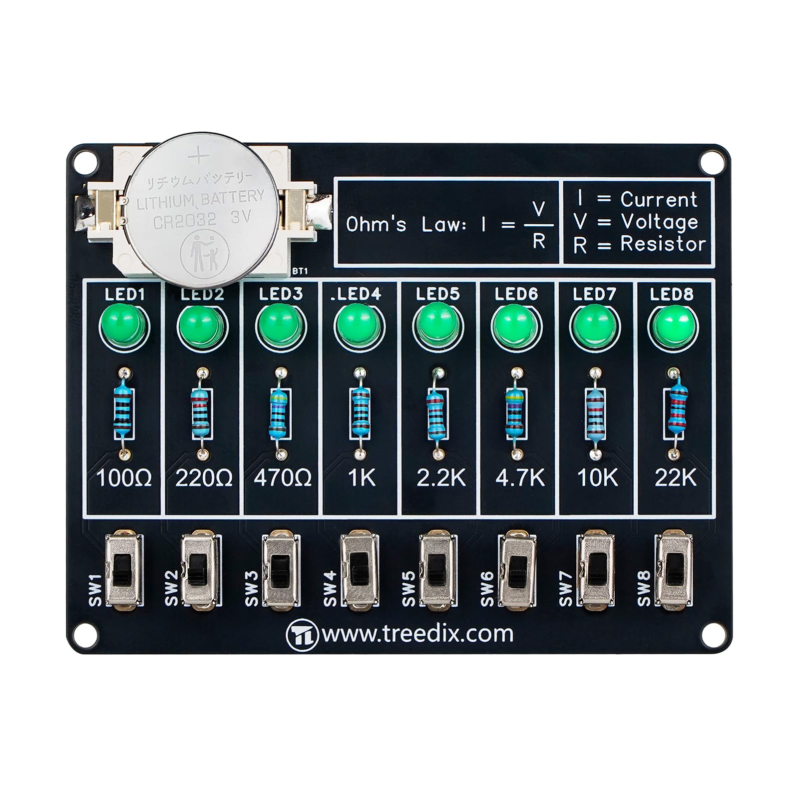 Treedix Soldering Practice Kit, DIY Electronic Project Learning Circuit Solder Board, Resistor Learning Board, Soldering Kit Projects for Learning Current and Resistance Relationship