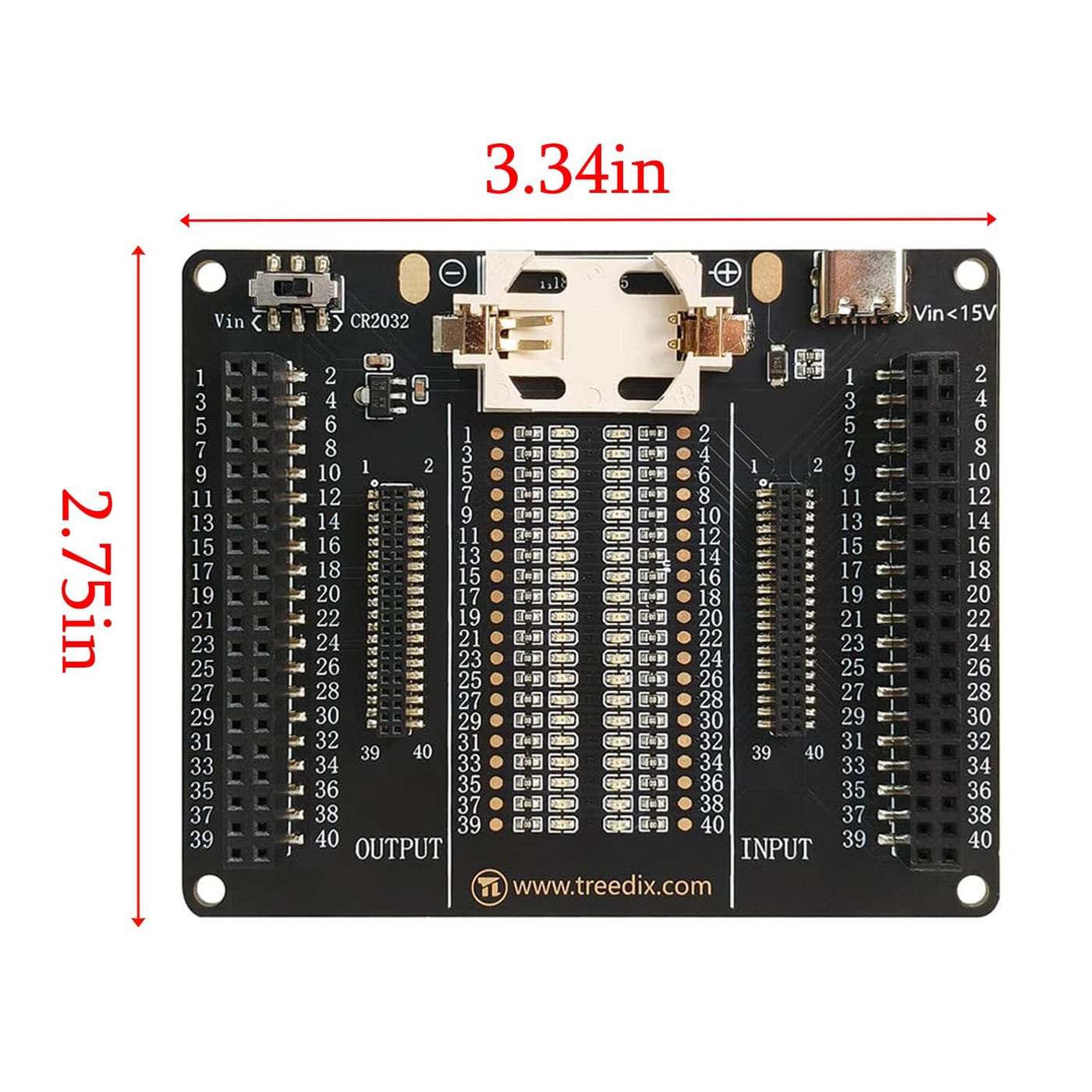 Treedix JTAG Kabel-Testerplatine, IDC-Flachbandkabel-Tester mit 20 LED-Anzeigen zur genauen Erkennung von Kurzschlüssen und Unterbrechungen, Tester für 2×20-polige 2,54 mm/1,27 mm JTAG-Kabel