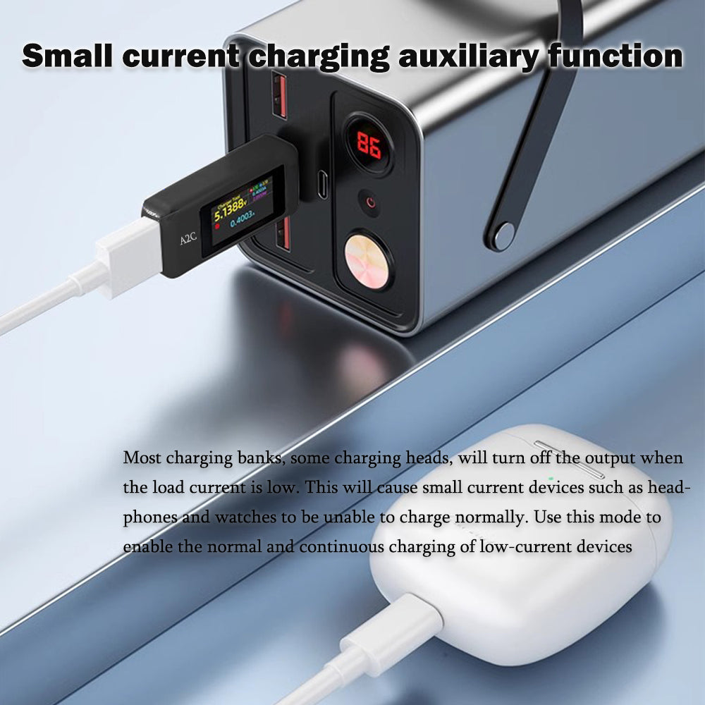 Treedix Voltage and Current Meter with 2MHz High-speed Ripple Detection, 5P Digital Multimeter Small Current Charging Auxiliary Function, Test Voltage, Current, Power, Temperature