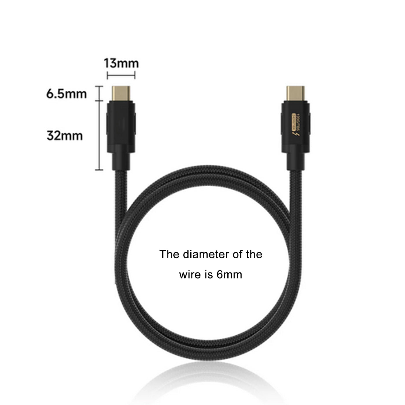 Thunderbolt 5 Cable , 120Gbps (Unidirectional 120Gbps / Bidirectional 80Gbps), 16K@60Hz, PD240W Fast Charging (48V/5A), Daisy Chain Multi-Display, Compatible with Thunderbolt 4/3 & USB-C（1m）